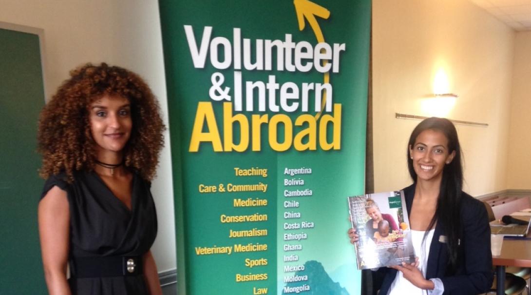 Our staff ready to answer questions our our volunteer projects and internships abroad Projects Abroad staff at an information event